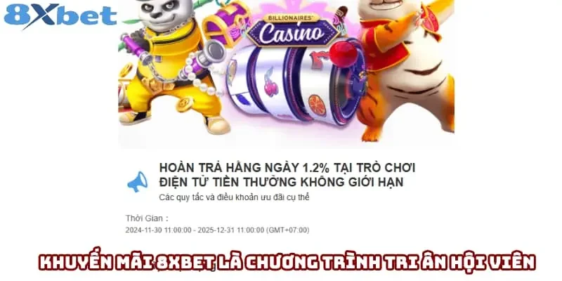 Khuyến mãi 8xbet là chương trình tri ân hội viên Khuyến mãi 8xbet là chương trình tri ân hội viên
